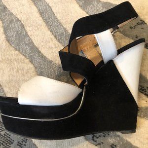 ALDO Black & White Wedge Sandals